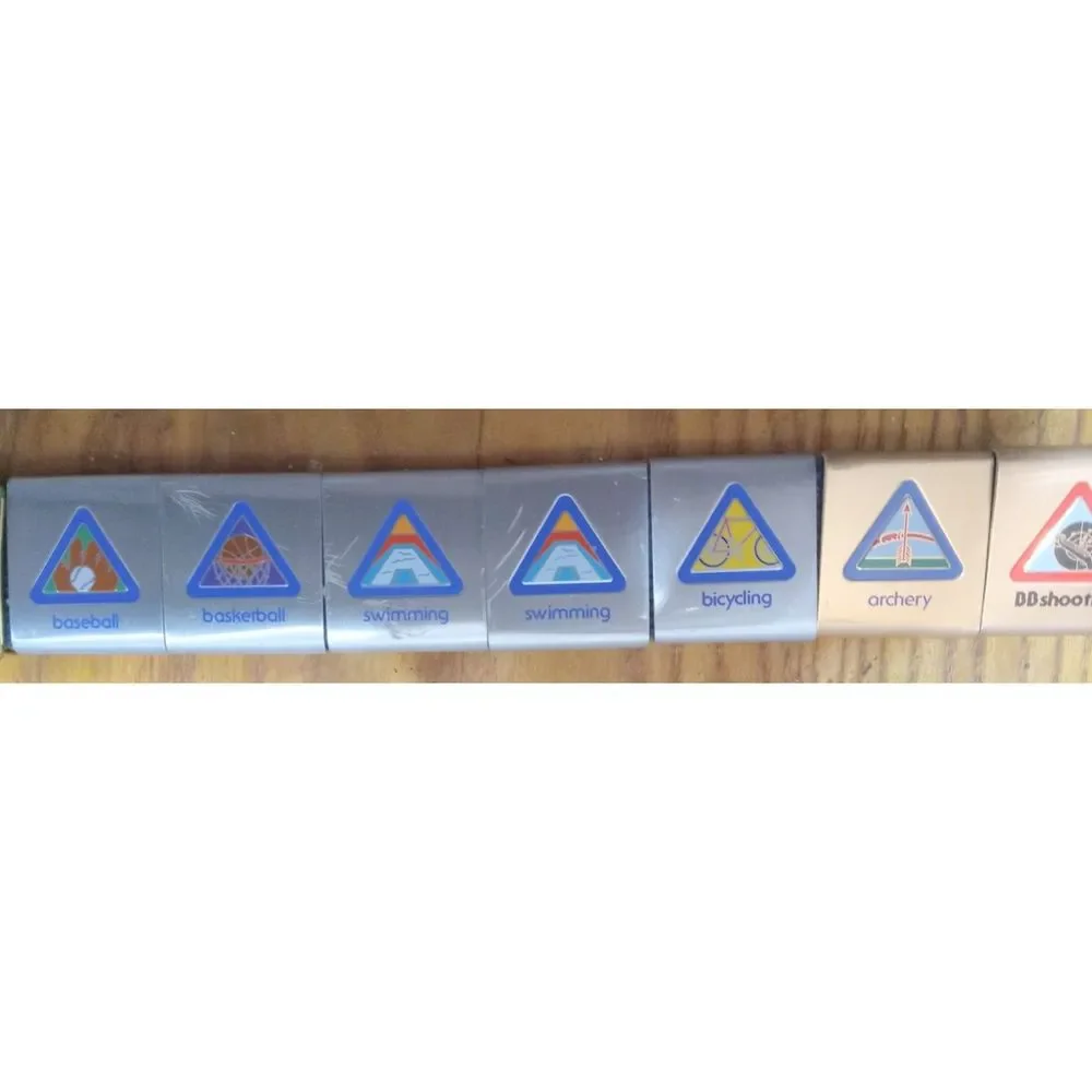 Boy Scouts BSA Cub Scout Belt 7 Merit Badges Adventure Loop Slides Vintage